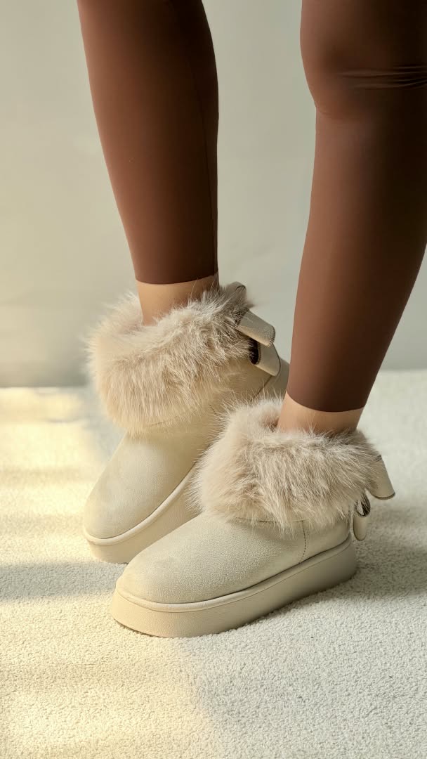 Ugg دخترانه پاپیونی خز دار وارداتی اورجینال